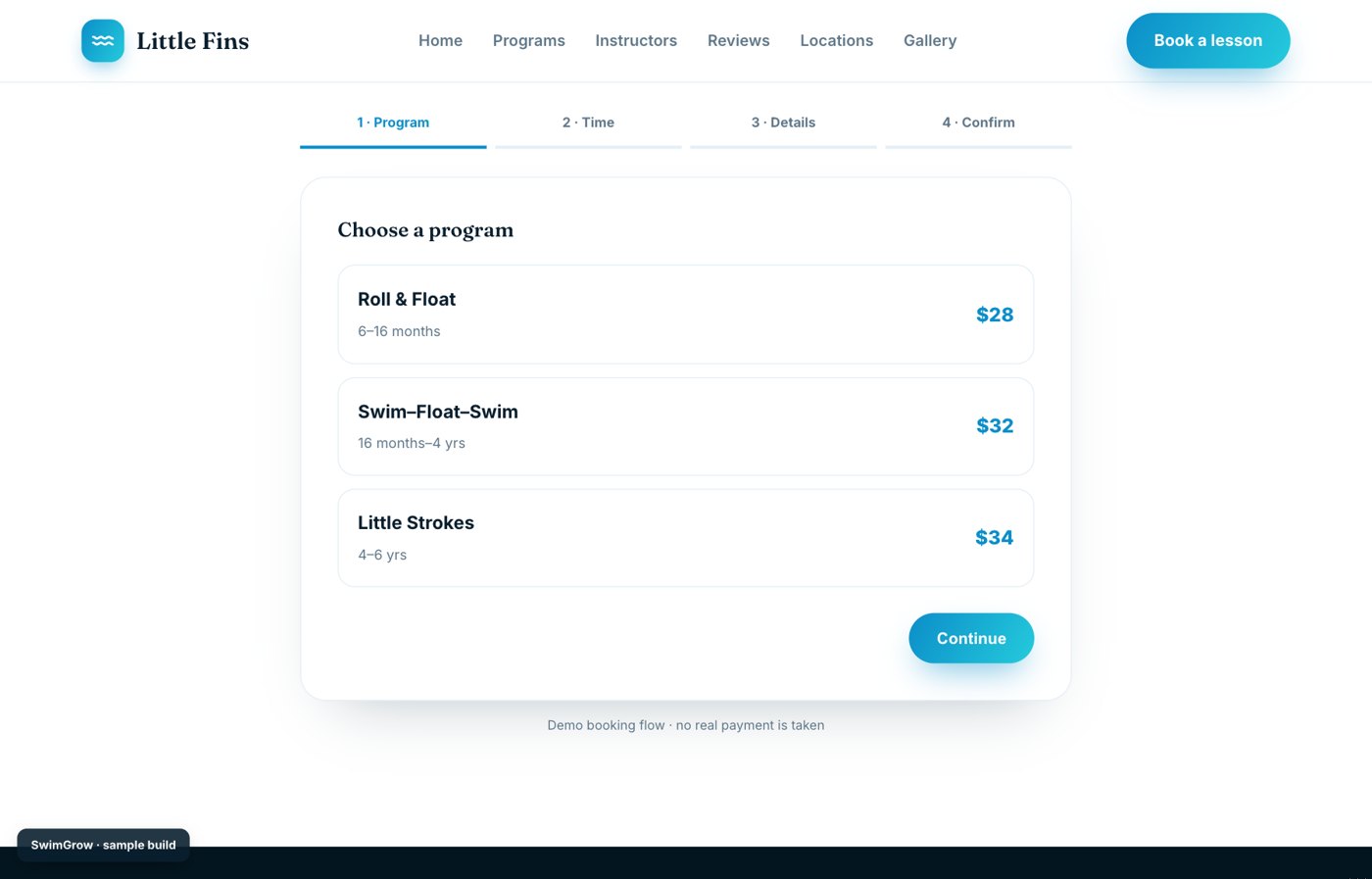 Parents book & pay in 60 seconds