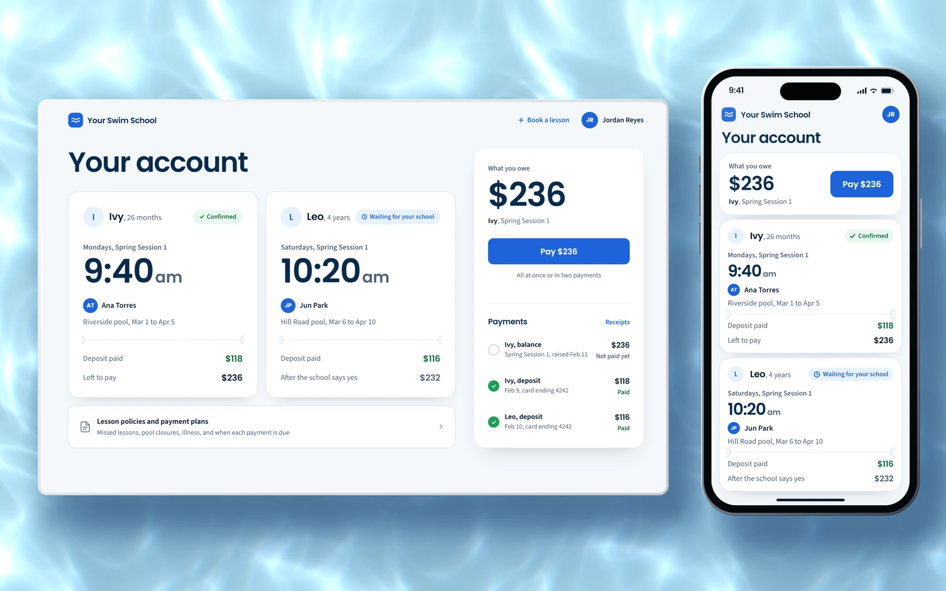 What the family owes on a computer and on a phone